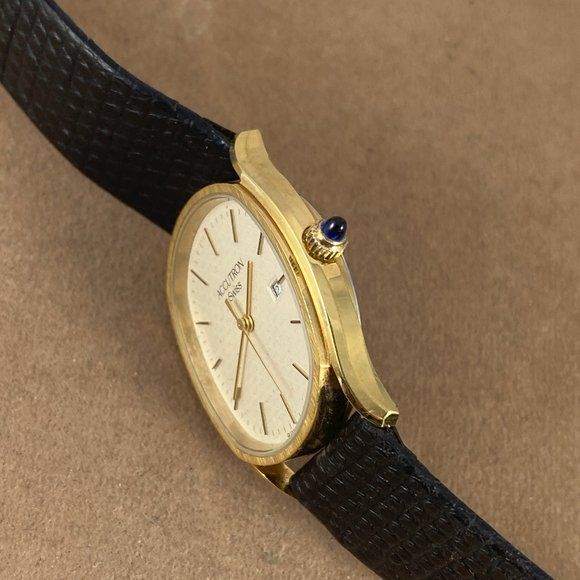 SOLD VINTAGE Bulova Date Accutron Gold Swiss Watch - Picture 3 of 7